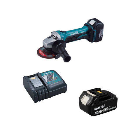 MAKITA CORDLESS ANGLE GRINDER - BATT 5.0A.H - CHARGER