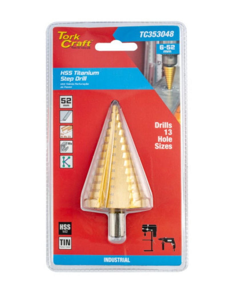 TORK CRAFT STEP DRILL HSS 6-52MM M2 CARDED