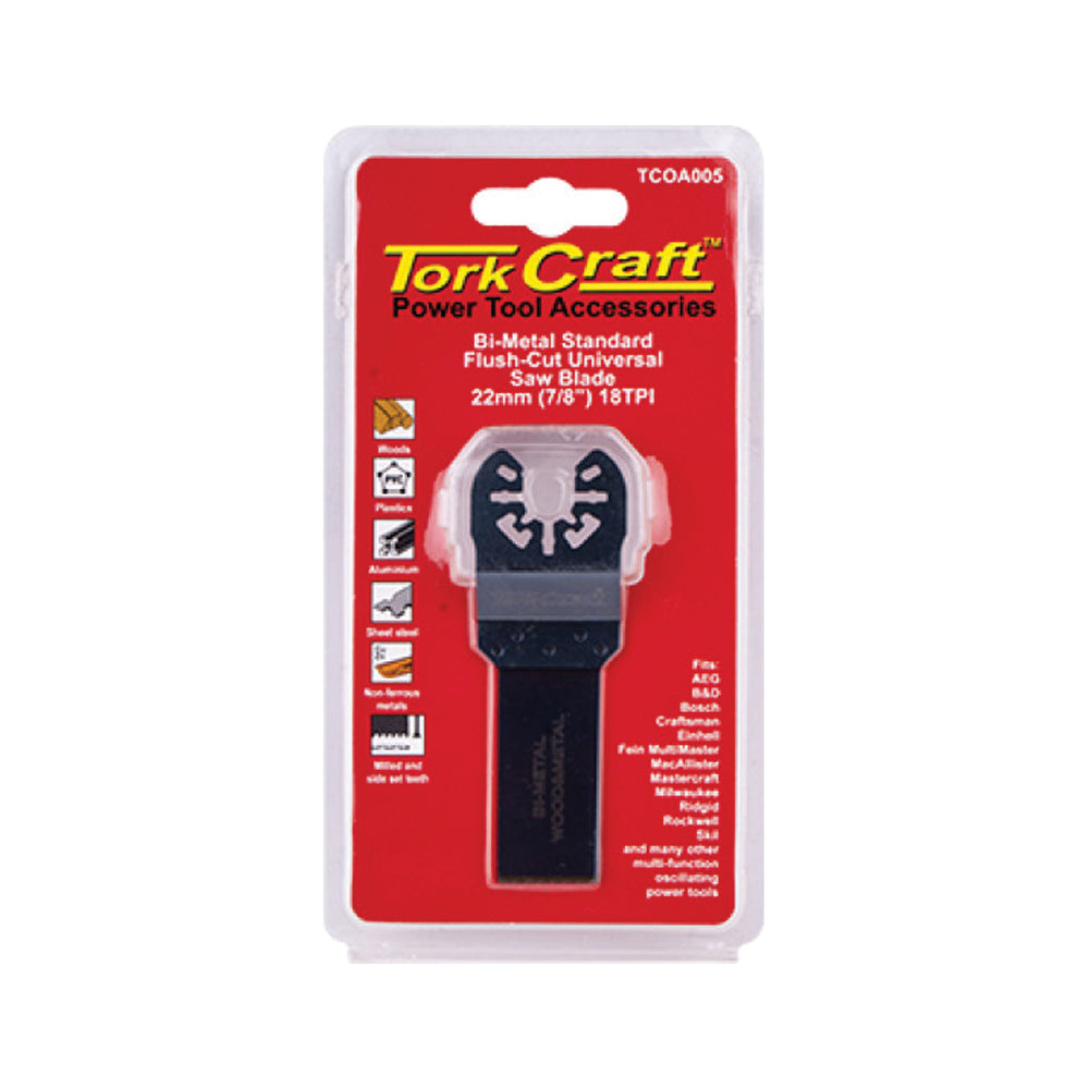 TORK CRAFT QUICK CHANGE FLUSH CUT METAL SAW BLADE 22MM(7/8)18TPI