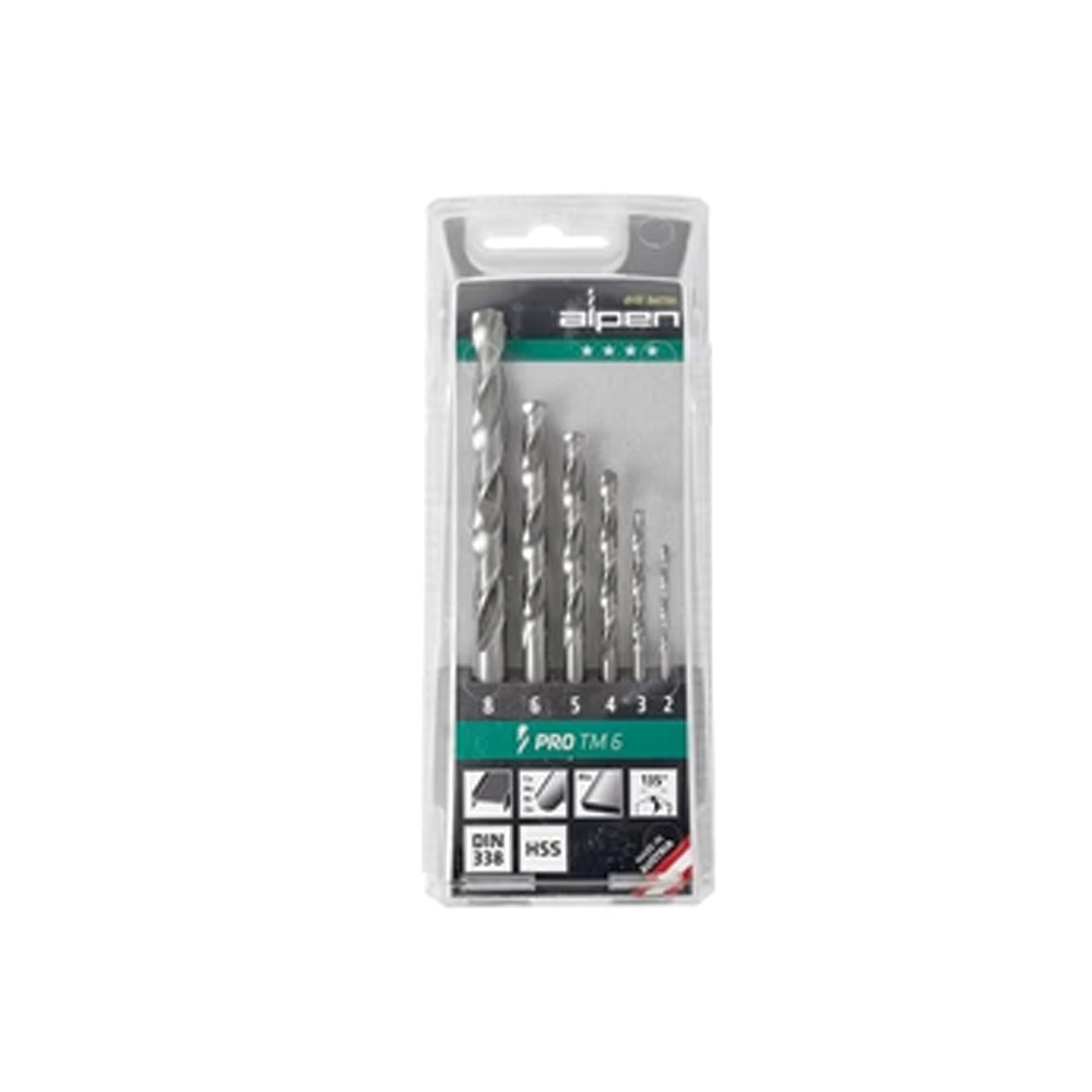 ALPEN HSS PRO DRILL BIT SET 6 PIECE 2 - 8MM