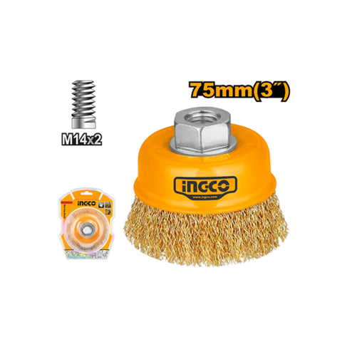 INGCO BRUSH WIRE CUP+NT 75 M14X2.0P