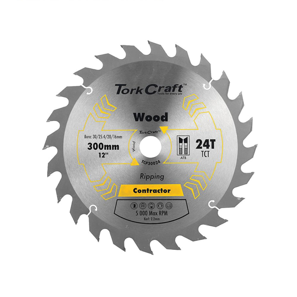 TORK CRAFT BLADE CONTRACTOR 300 X 24T 30/1/20/16 CIRCULAR SAW TCT