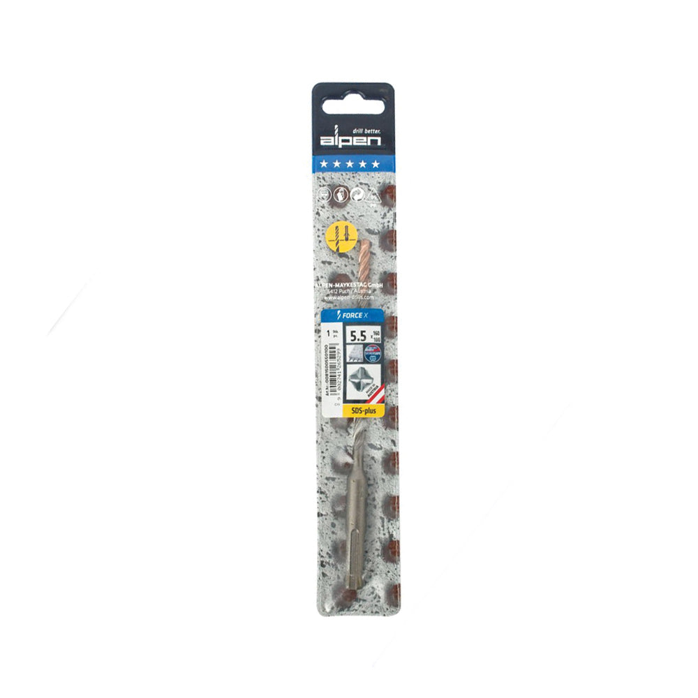 ALPEN FORCE X 5.5 x 160/100 SDS-PLUS DRILL BIT X4 CUTTING EDGES