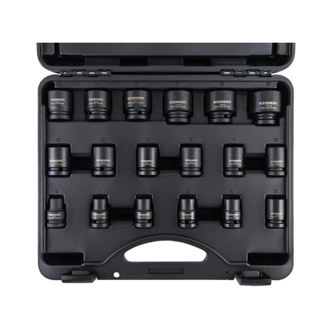 KENNEDY PM18M 1/2" SQUARE DRIVE IMPACT SOCKET SET 18PC