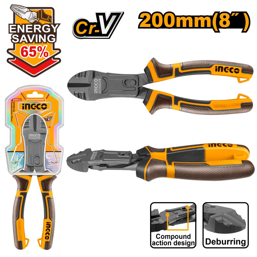 INGCO PLIER COMPOUND DIAGONAL 200MM CR-V