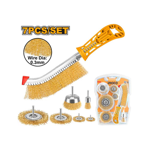 INGCO BRUSH WIRE SET 7PC