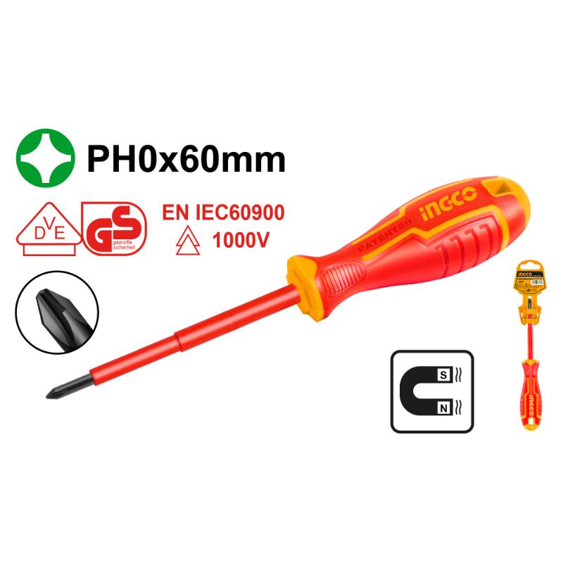 INGCO S/DRIVER PH0X60MM INS. CR-V