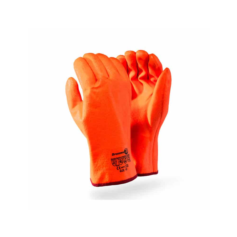 DROMEX ORANGE PVC FREEZER, GAUNTLET, 30CM