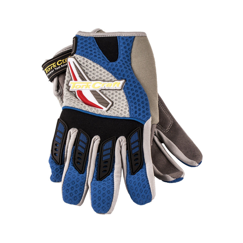 TORK CRAFT MECHANIC GLOVES LEATHER PALM BLUE  XXLARGE