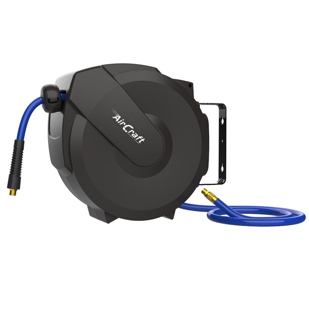 AIRCRAFT AIR HOSE REEL 15M 12MM OD X 8MM ID PU HOSE AUTO RETRACT