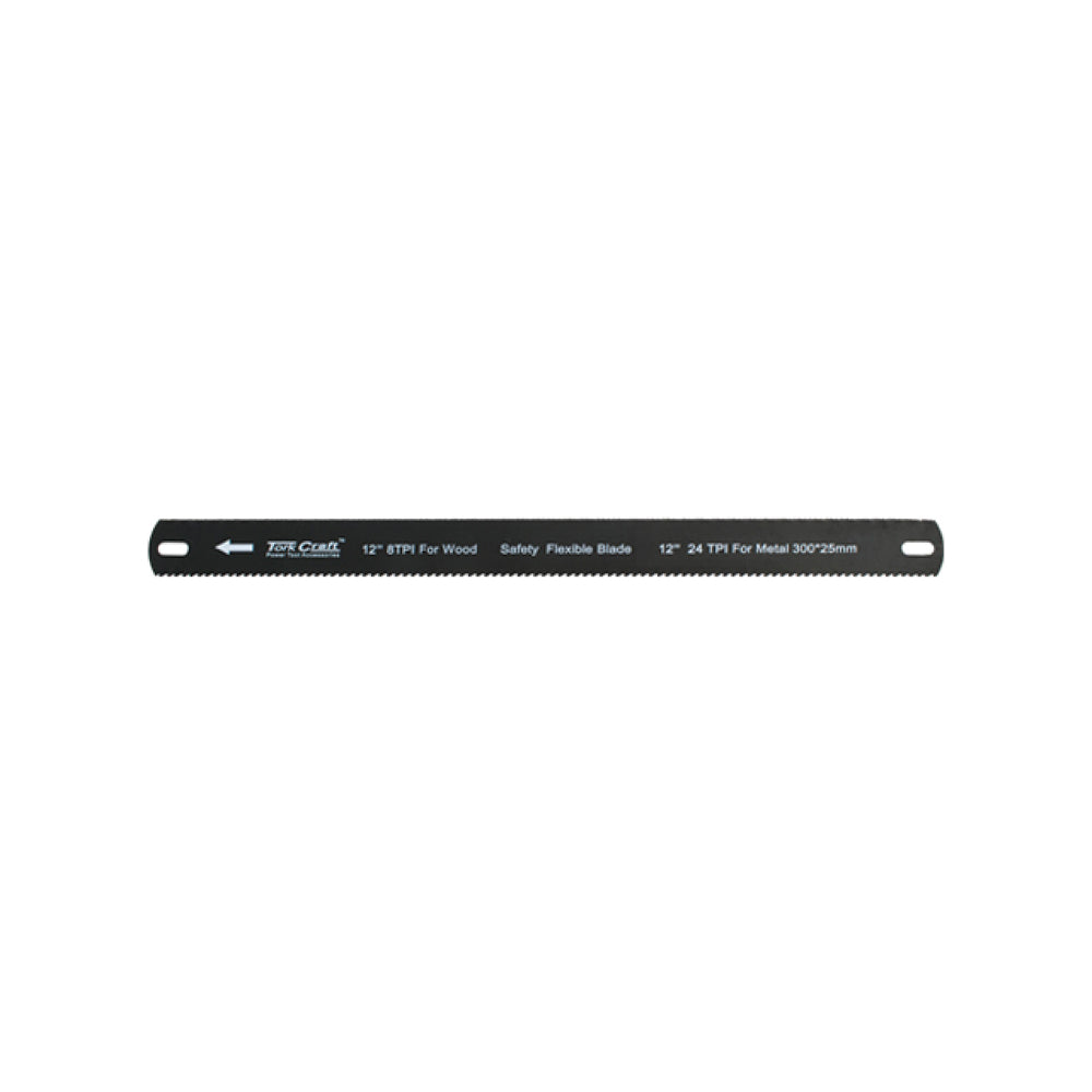 TORK CRAFT HACKSAW BLADE FLEXIBLE DOUBLE EDGE 300MM X 25MM CARBON STEEL TCHS001