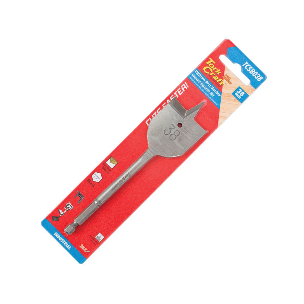 TORK CRAFT SPADE BIT PRO SERIES 38MM X 150MM