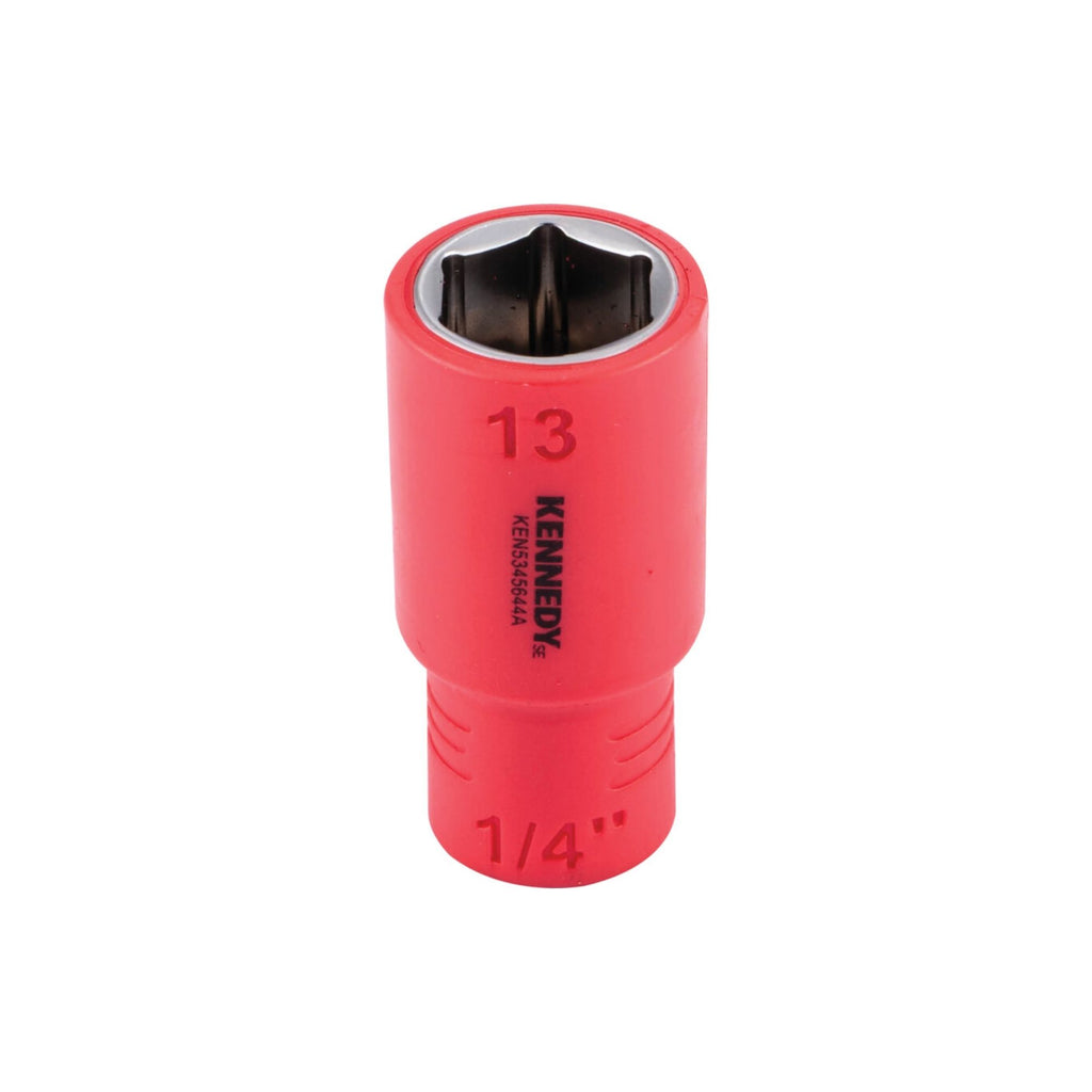 KENNEDY SE 1/4"" INSULATED HEXAGON SOCKETS-13MM