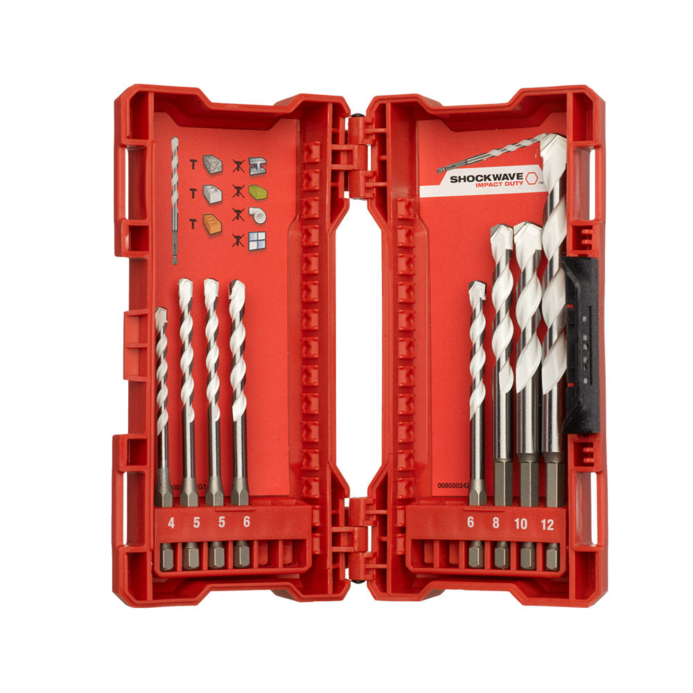 MILWAUKEE SHOCKWAVE DRILL BIT SET 8PC MULTI MATERIAL (4932471112)