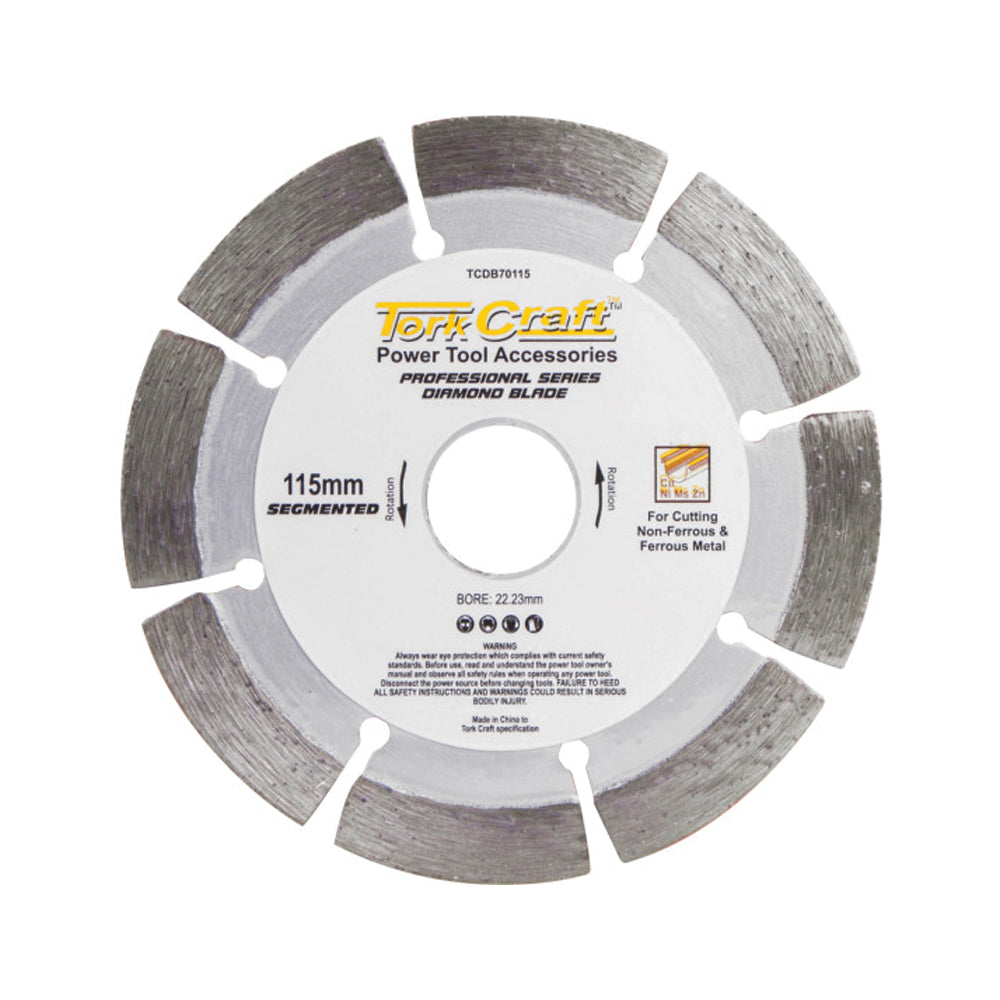 TORK CRAFT DIAMOND BLADE SEG.115 X 22.23MM FOR METAL CUTTING