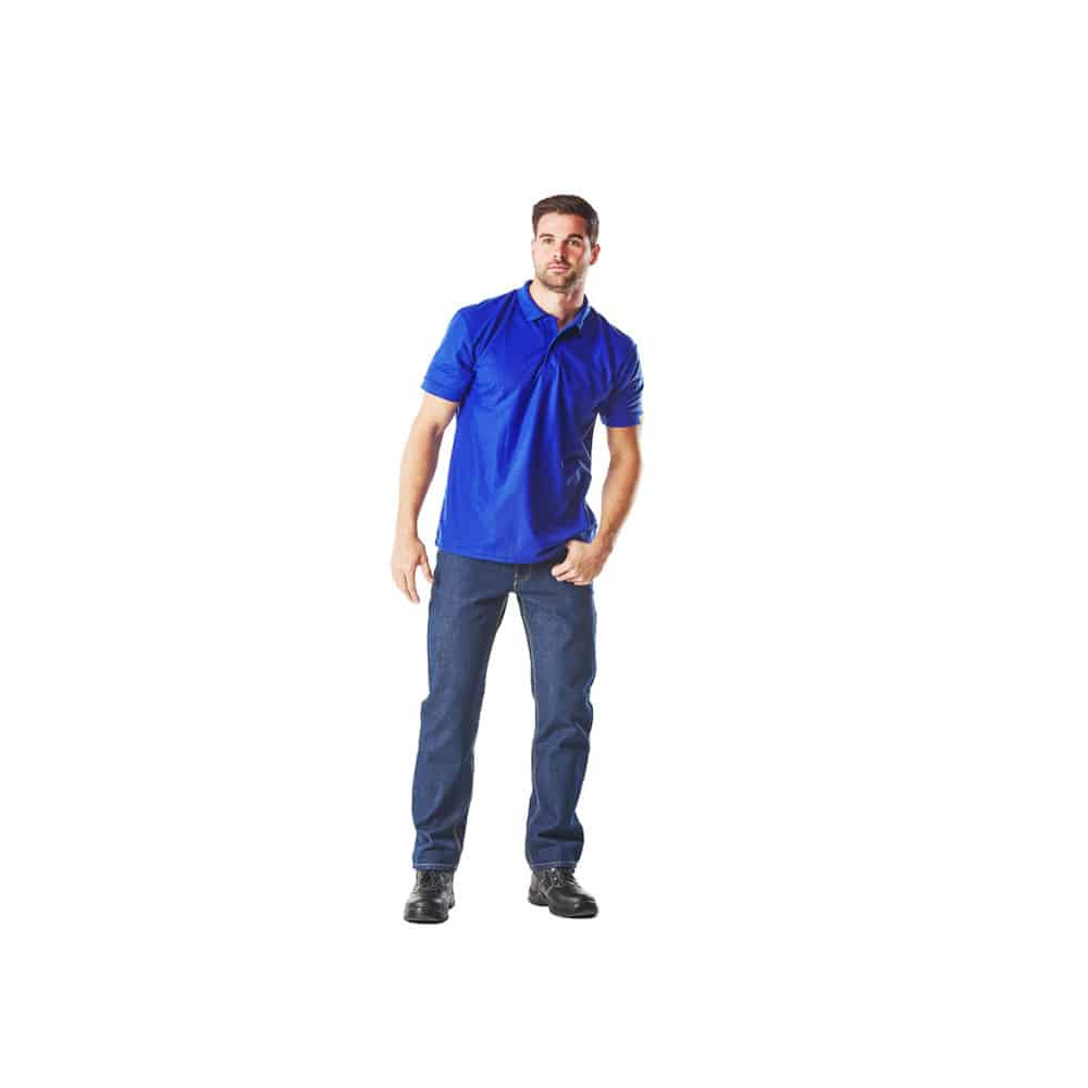 DROMEX PIQUE KNIT GOLFER COLOUR-ROYAL SIZE 5XL