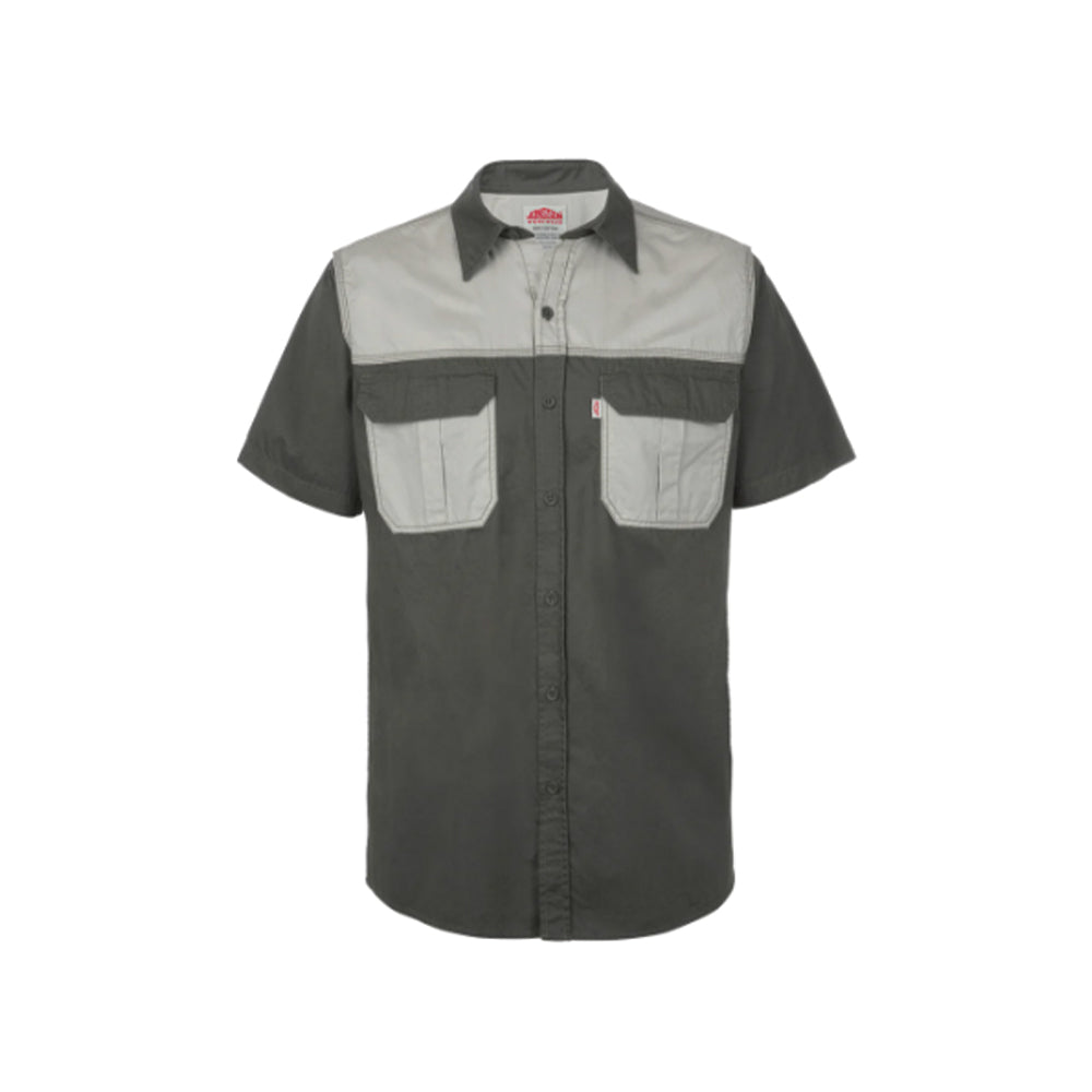 JONSSON LEGENDARY S/S TWO TONE SHIRT COLOUR-FATIGUE/STONE SIZE-XL