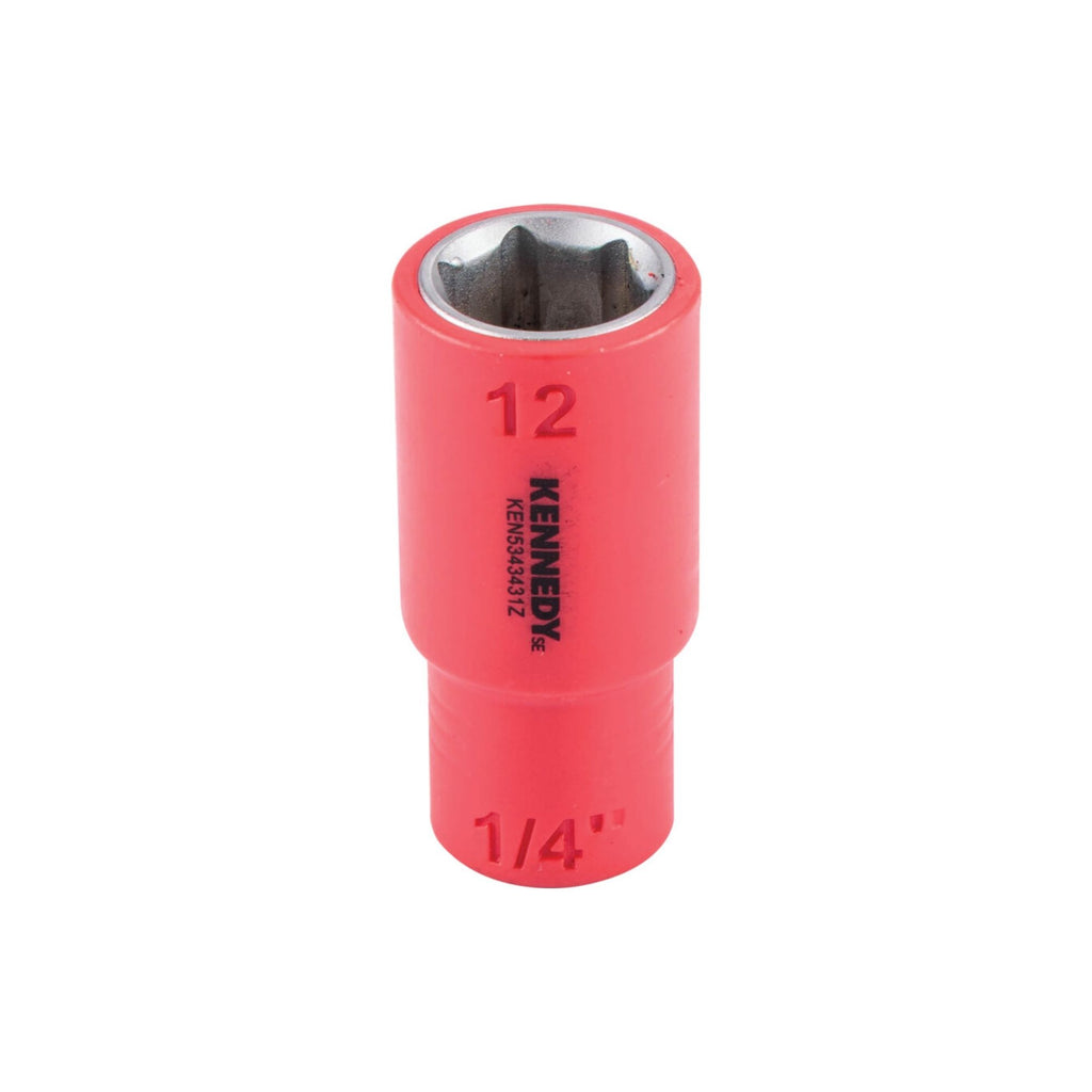 KENNEDY SE 1/4"" INSULATED HEXAGON SOCKETS-12MM