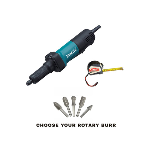 MAKITA DIE GRINDER, MARTLET TAPE MEASURE AND ROTARY BURR
