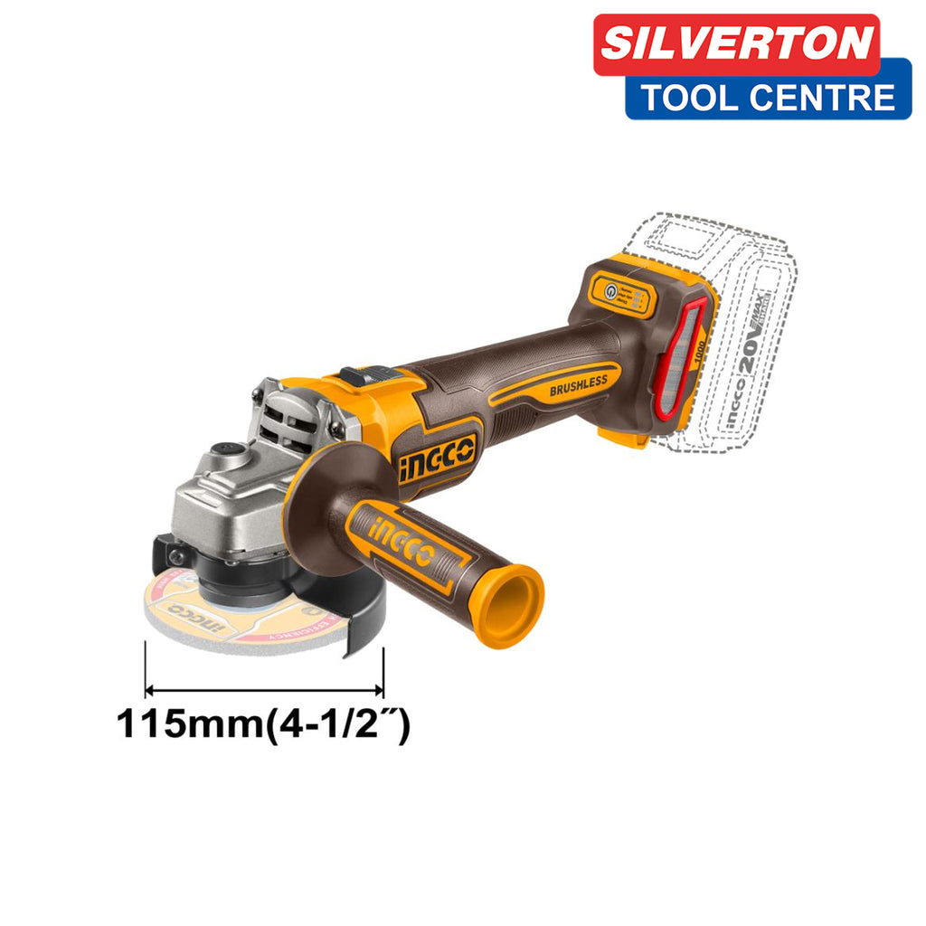 INGCO 20V PS C/L B/LESS ANGLE GRINDER 1000W