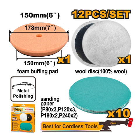 INGCO POLISHING OR GRINDING ACC KIT 12PC