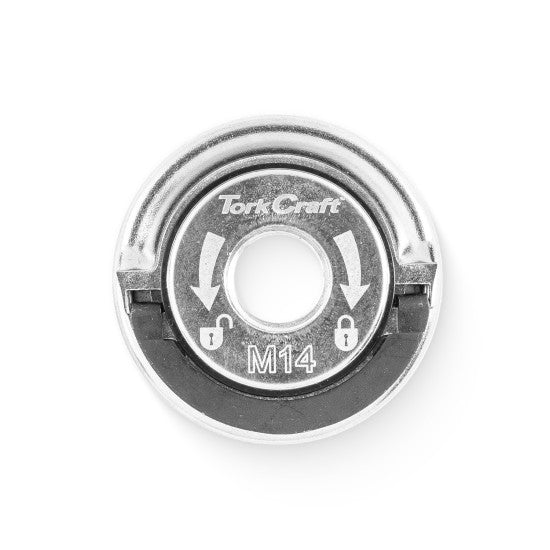 TORK CRAFT FLANGE LOCK NUT M14 TOOL LESS FINGER TAB ANGLE GRINDER