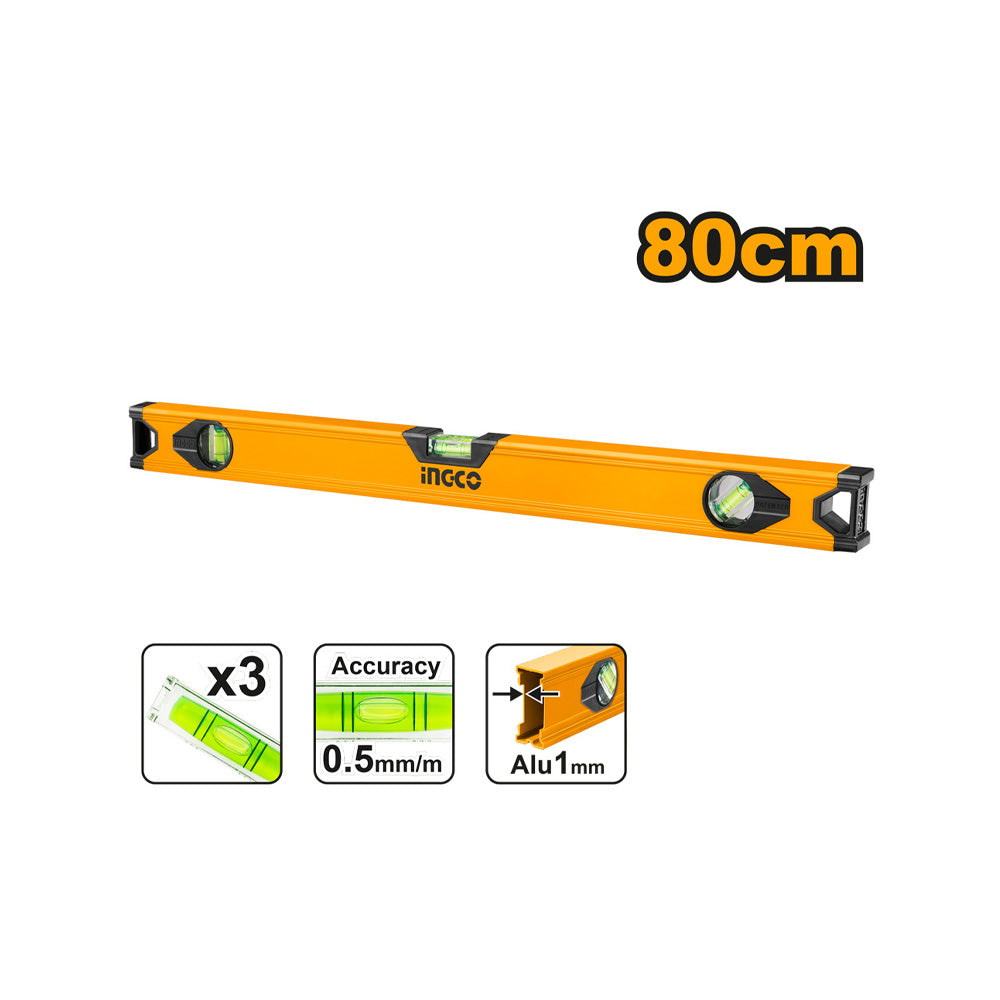 INGCO LEVEL ALUMINIUM 80CM 3 VIAL