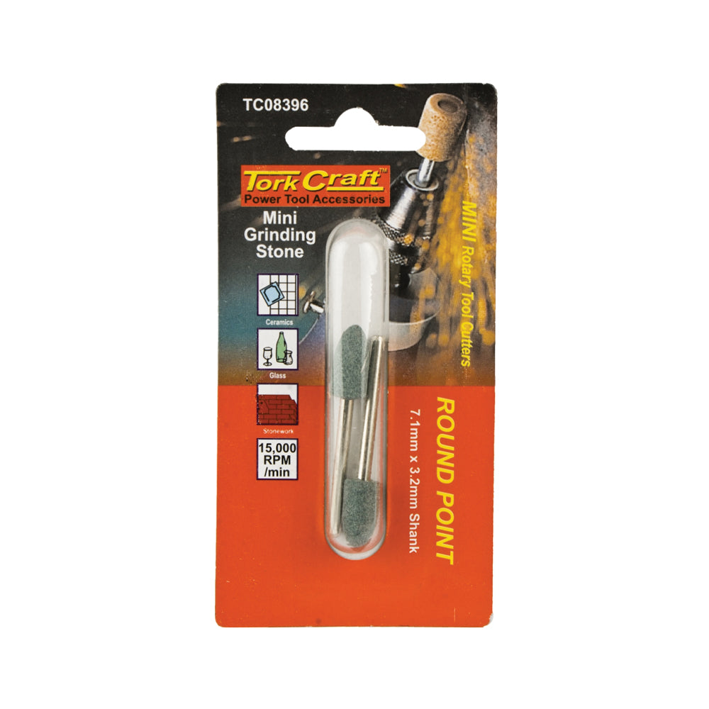 MINI GRINDING STONE 7.1MM ROUND POINT 3.2MM SHANK