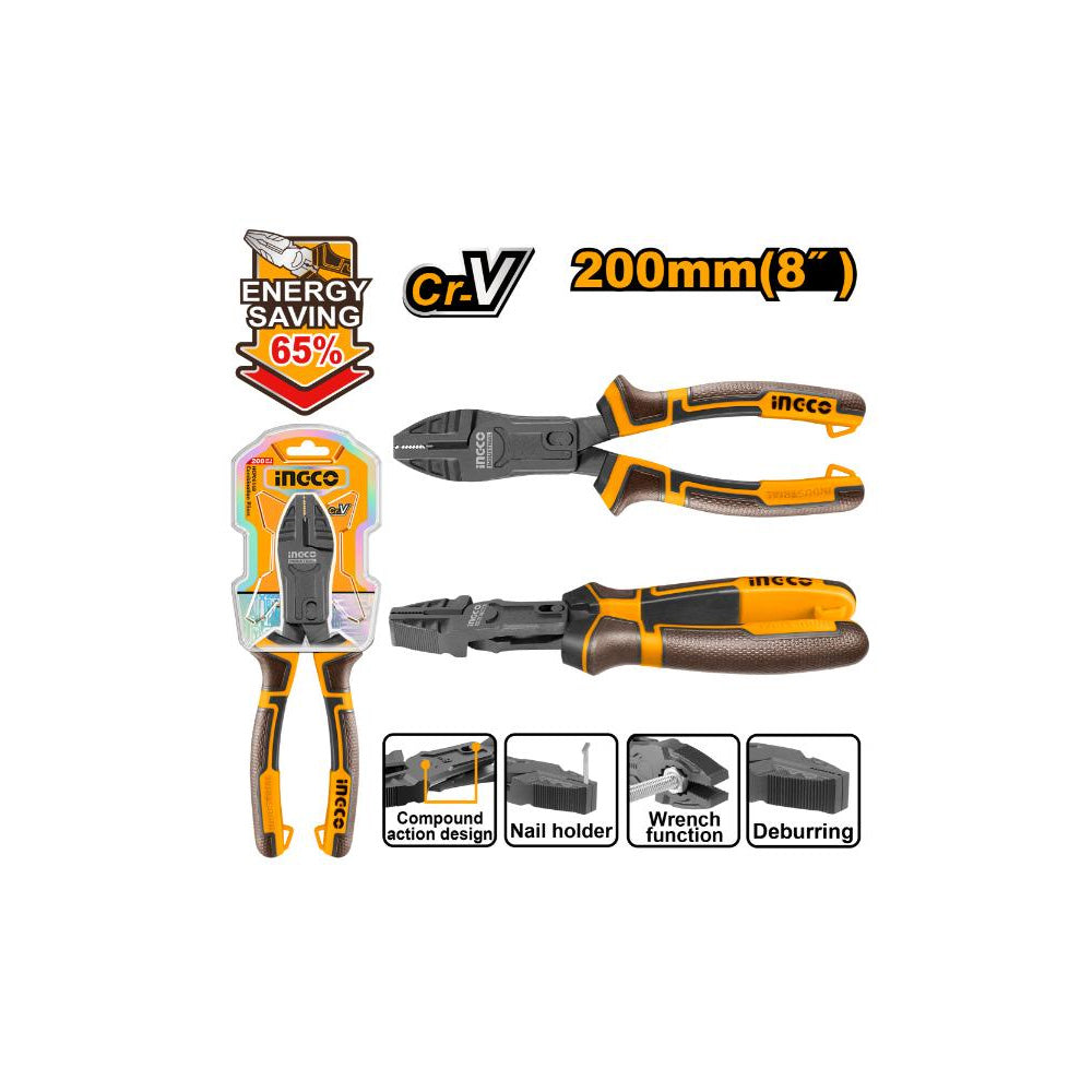 INGCO PLIER COMPOUND COMBINATION 200MM CR-V