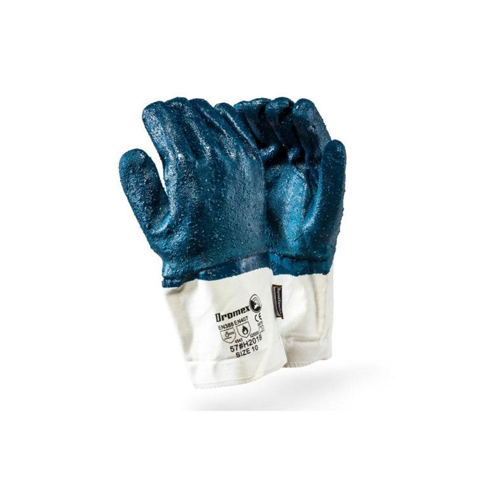 DROMEX TAEKI5 NAVY ROUGH COATED NITRILE SAFETY CUFF SIZE- 10 (12)
