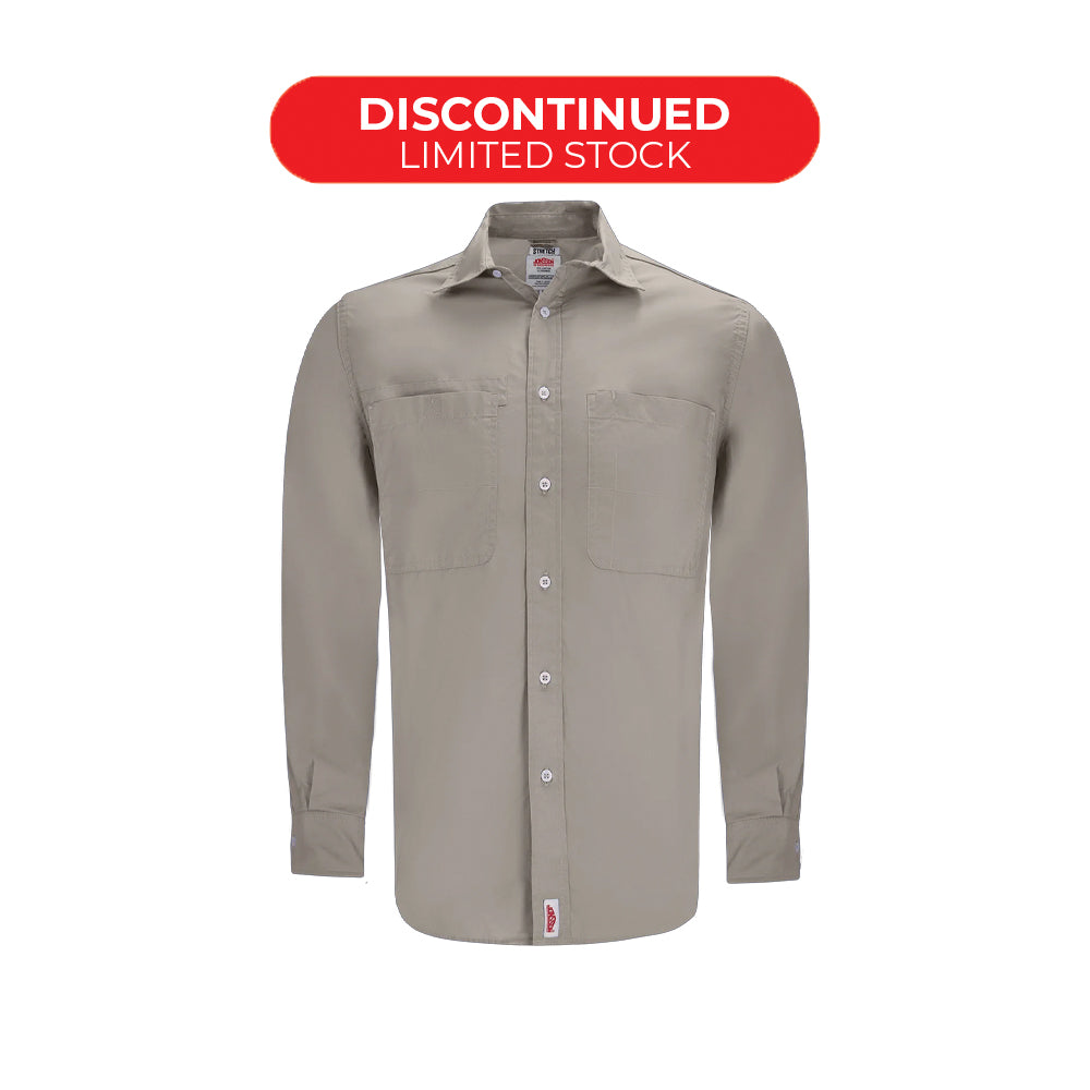 JONSSON STRETCH LONG SLEEVE SHIRT COLOUR-PEBBLE  SIZE-2XL