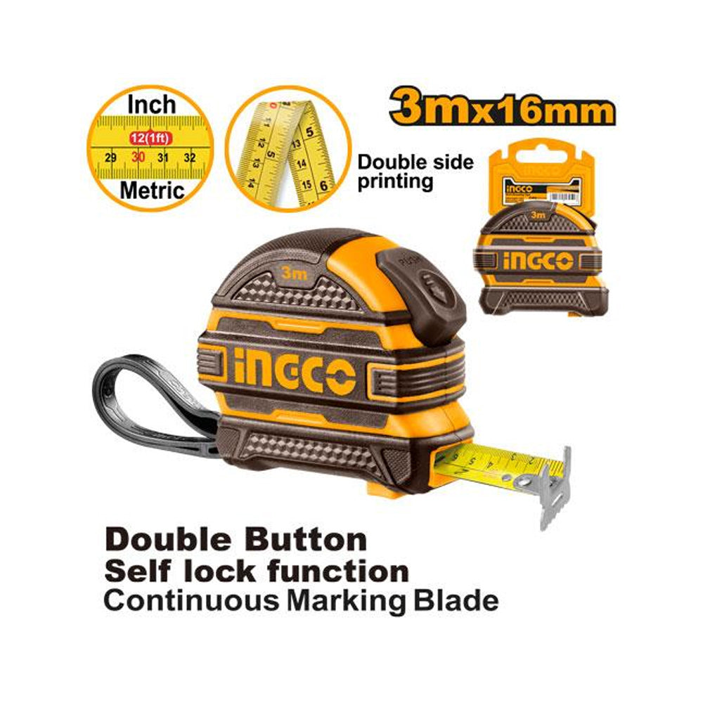 INGCO TAPE MEASURE R/CASE 3M X 16MM