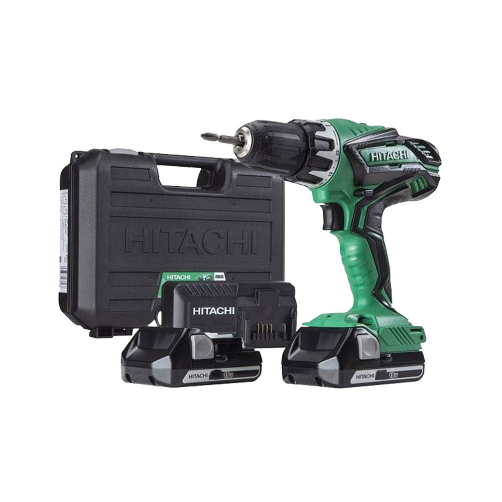 HIKOKI CORDLESS DRILL IMPACT 18V LI-ION INCLUDING 2 BATTERIES & CHARGER IN CARR