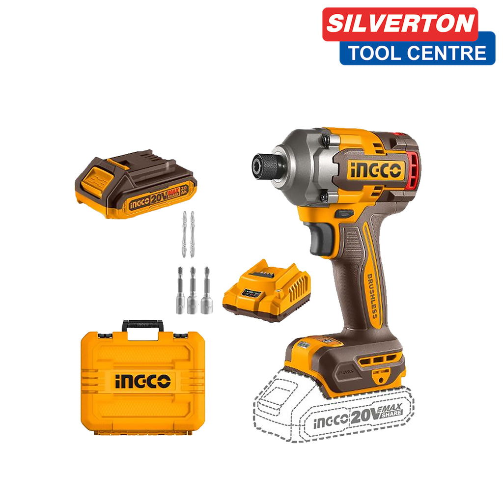 INGCO CORDLESS IMPACT DRIVER 285NM 2 BATTERY KIT