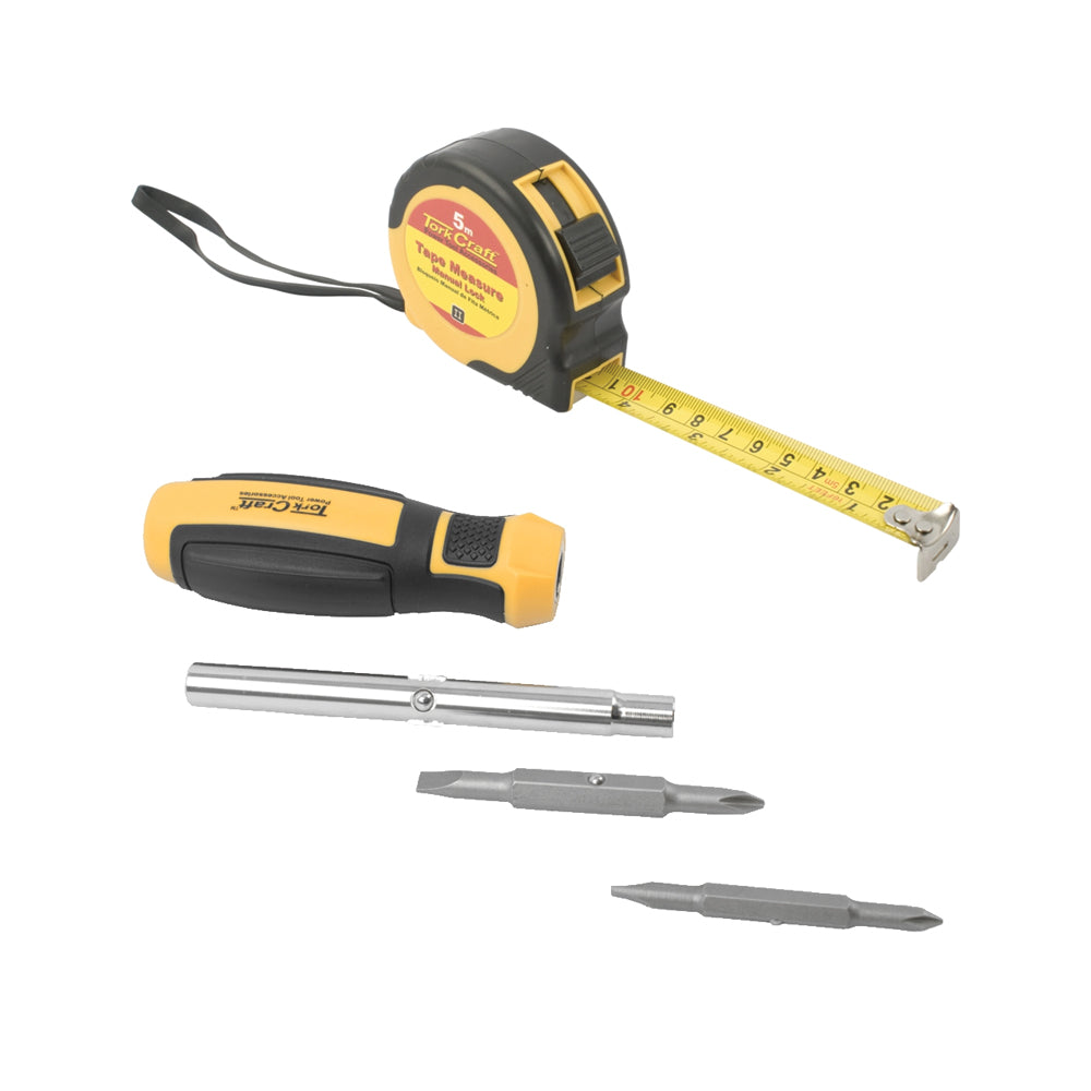 6 IN 1 SCREWDRIVER & 5MT MEASURING TAPE