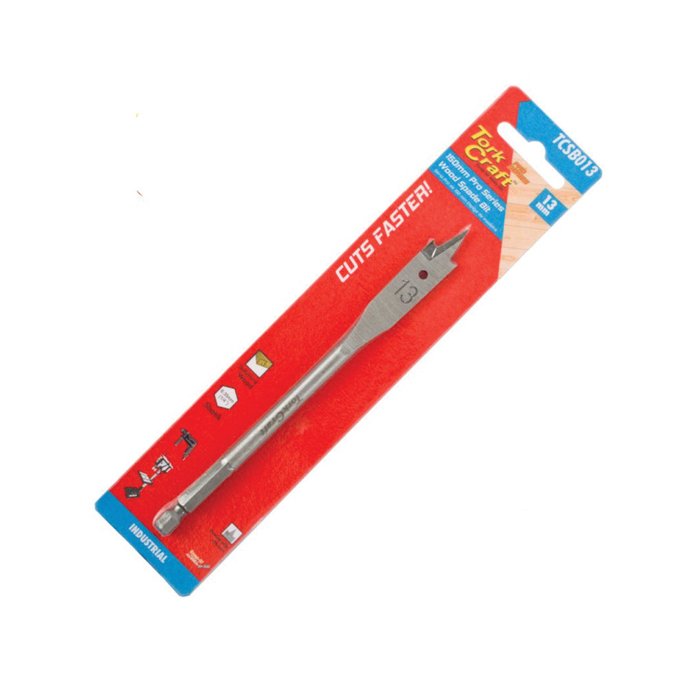 TORK CRAFT SPADE BIT PRO SERIES 13MM X 150MM