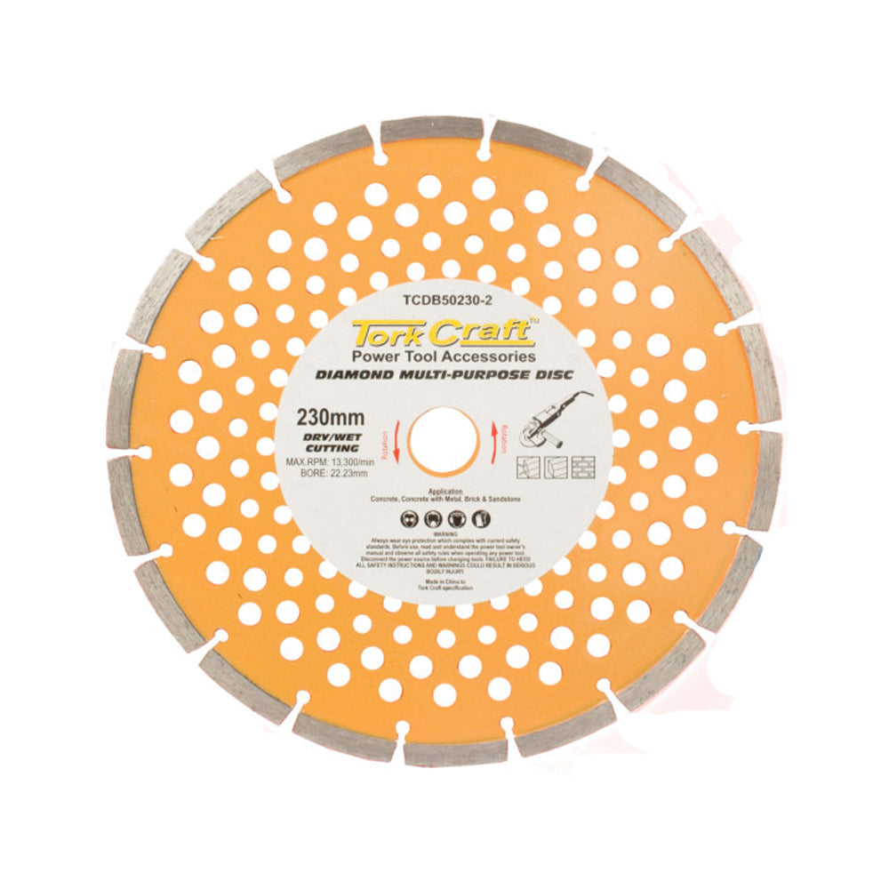 TORK CRAFT DIAMOND BLADE MULTI PURP.SEGM.230MM HARD and SOFT MAT.