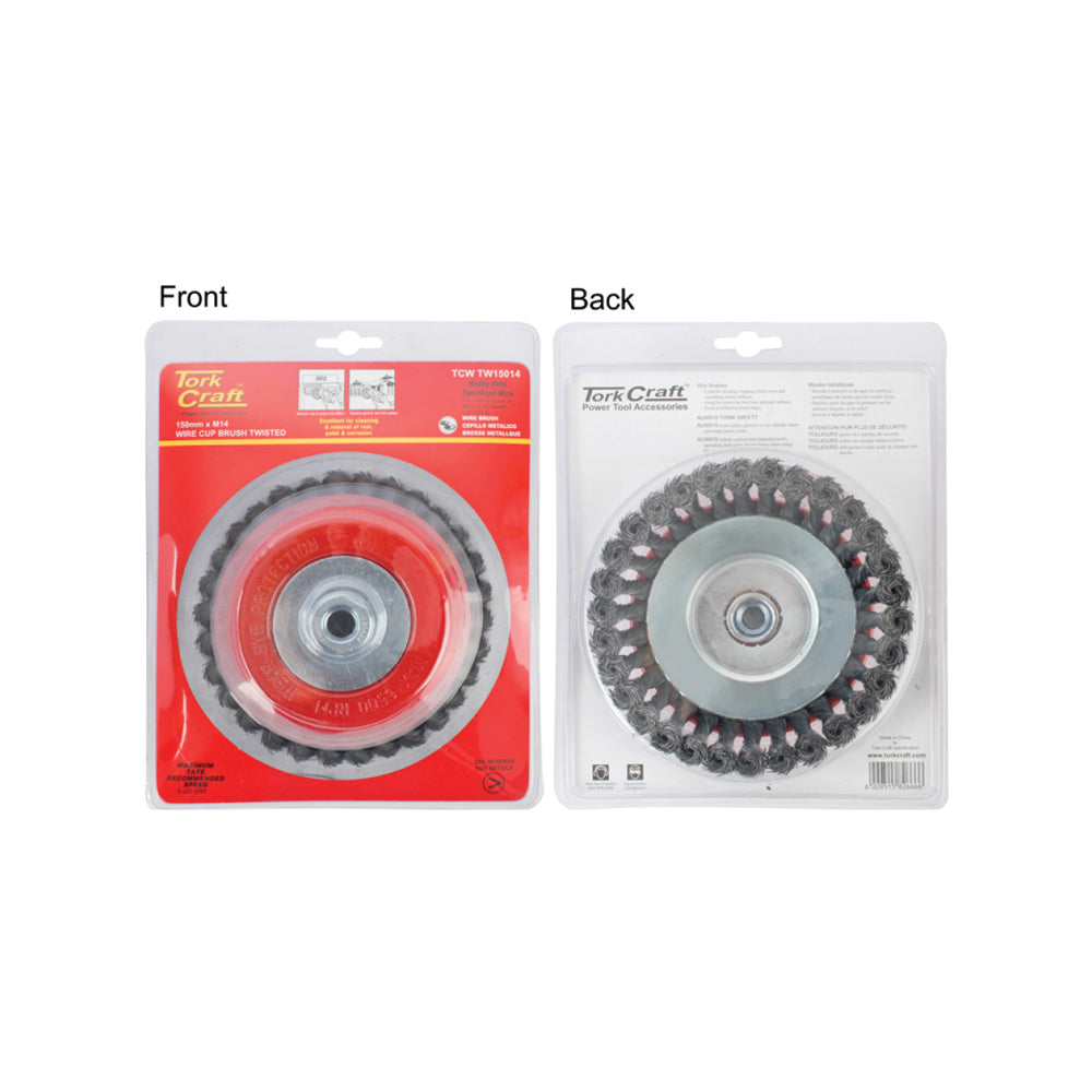 TORK CRAFT WIRE CUP BRUSH TWISTED 150MMXM14 BLISTER