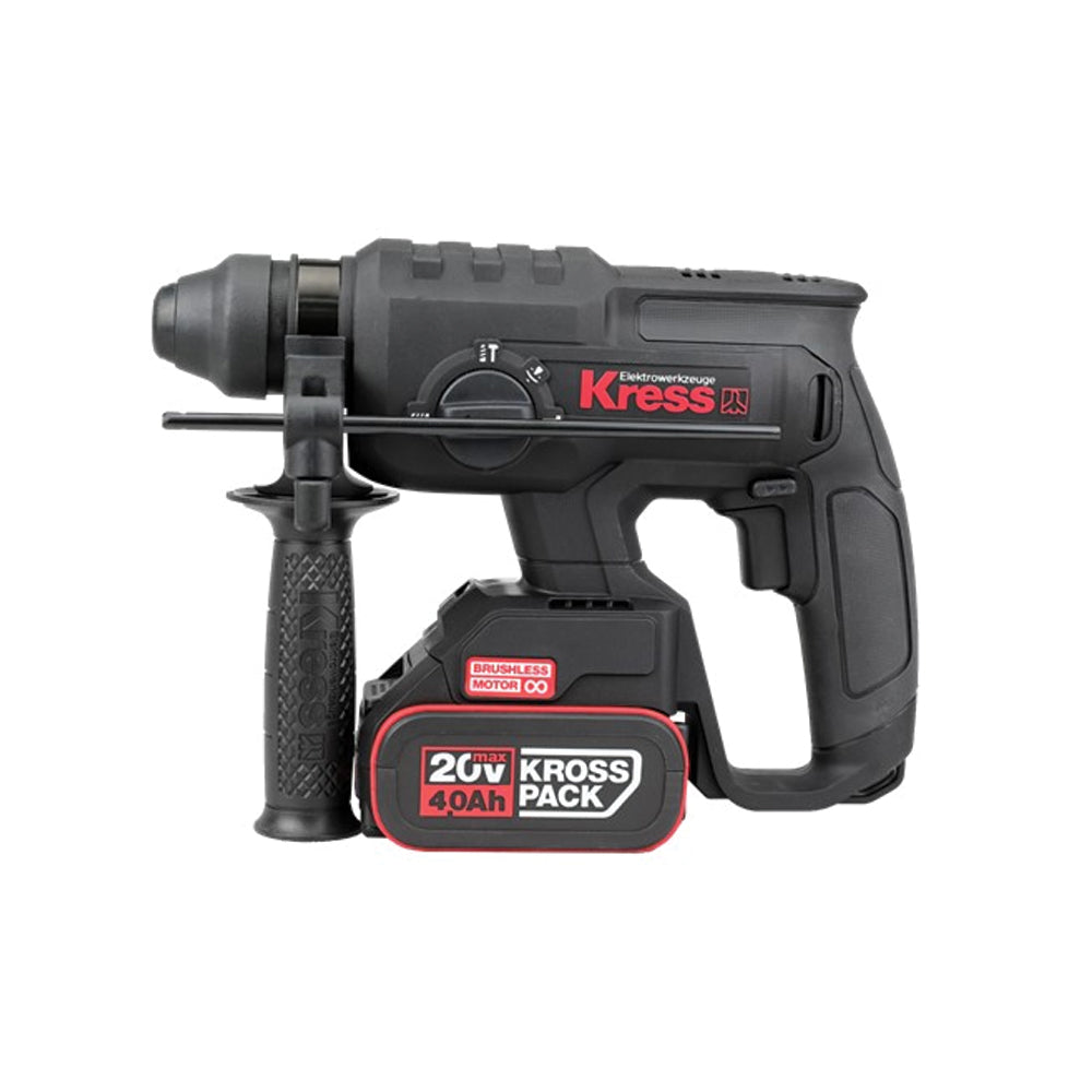 KRESS ROTARY HAMMER CORDLESS SDS+ BL 20V 2KG 2.0J 22MM 2*4.0AH 6A STACKING CASE
