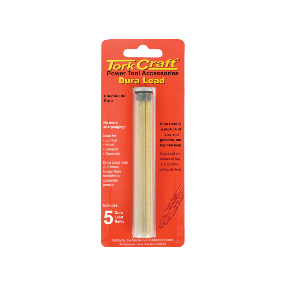 TORK CRAFT CARPENTERS PENCIL DURA LEAD REFILL 5PC YELLOW
