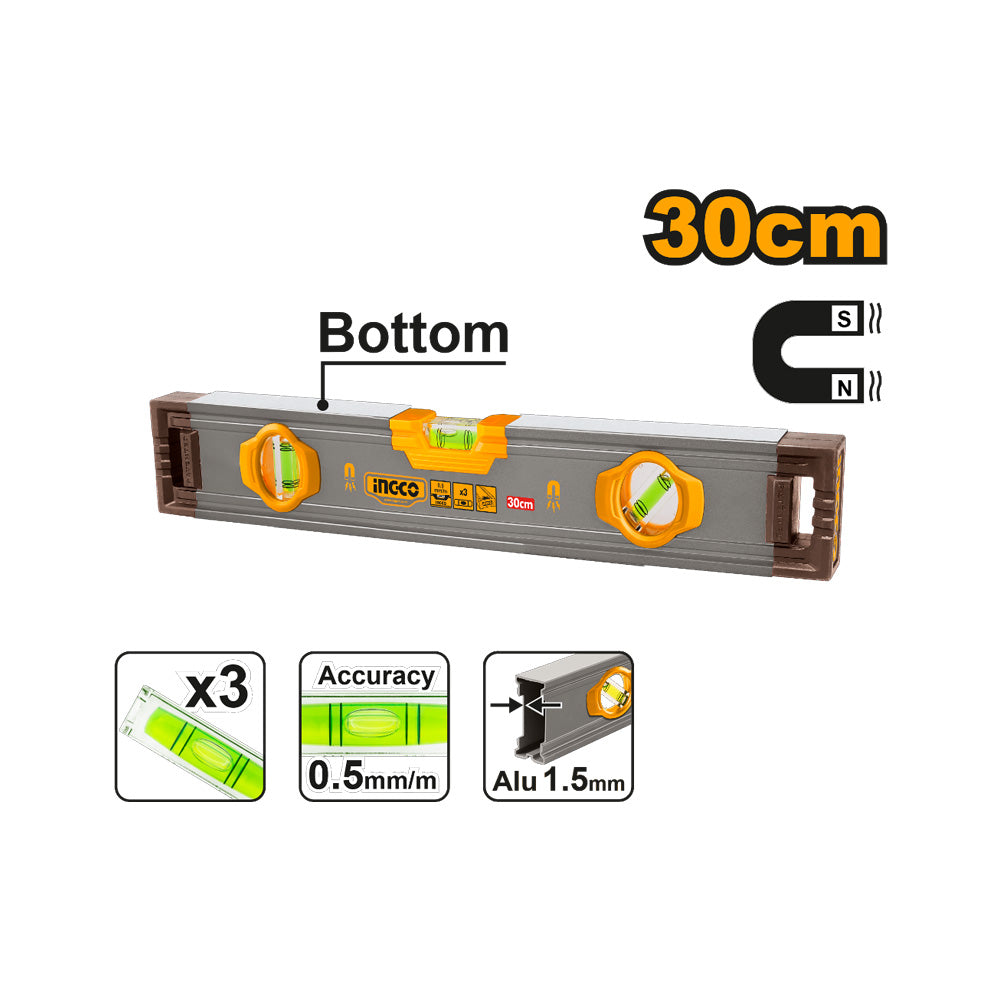 INGCO LEVEL ALUM WITH MAGNET 30CM