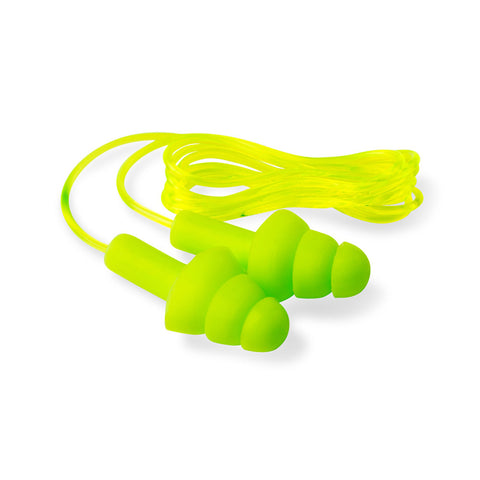 DROMEX EARPLUG RE-USABLE CORDED MUSHROOM FLUORESCENT GREEN SNR29