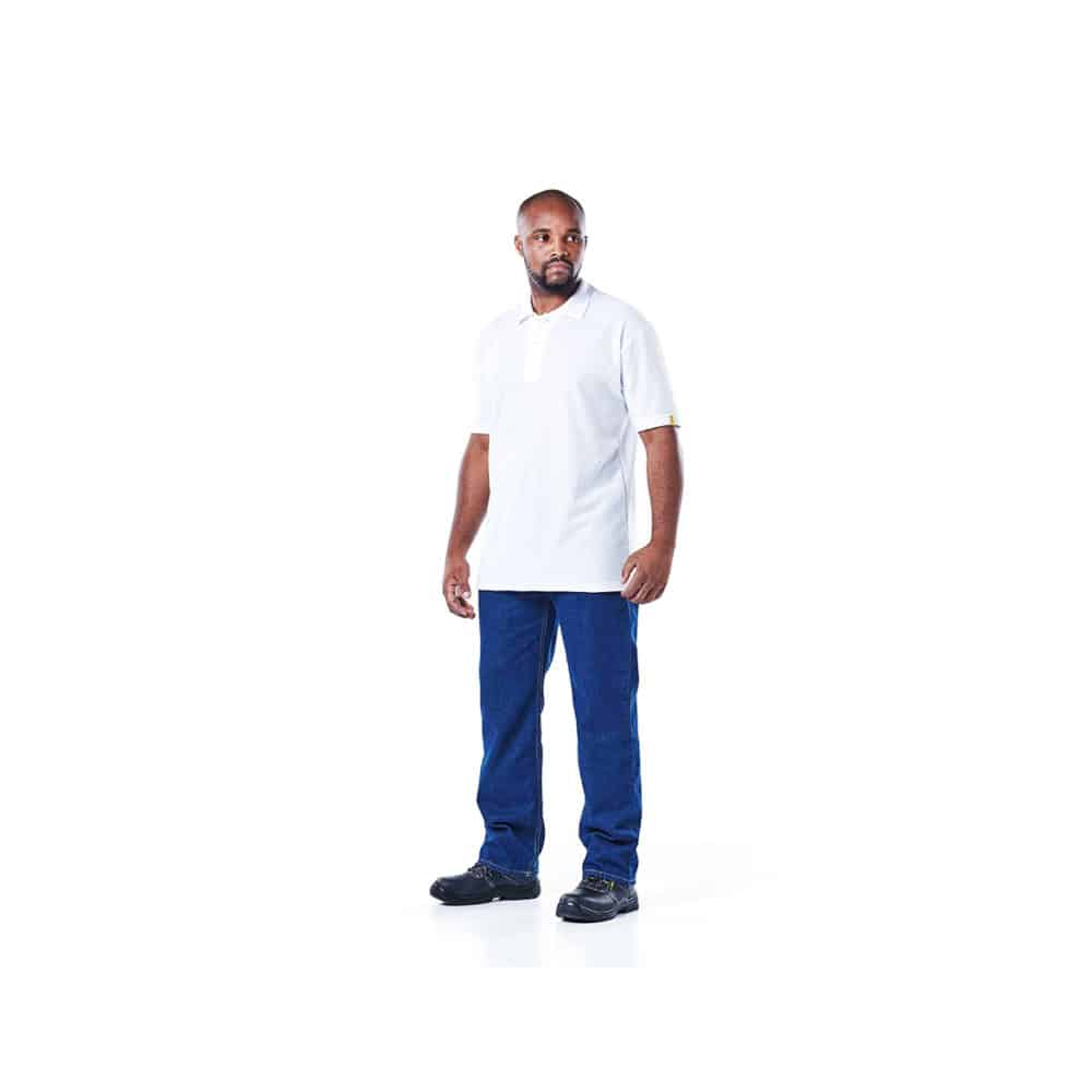 DROMEX PIQUE KNIT GOLFER COLOUR-WHITE SIZE 5XL