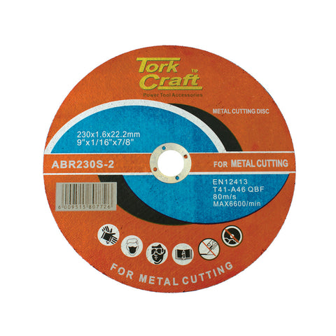 TORK CRAFT CUTTING DISC STEEL AND SS 230 X 1.6 X 22.22MM